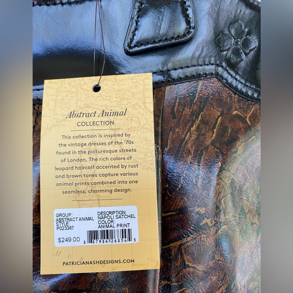 Patricia Nash Abstract Animal * Napoli Satchel & Potenaz Kisslock Clutch* NWT - Picture 8 of 12
